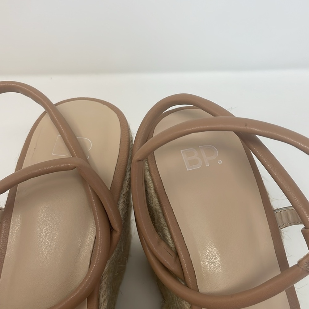 BP Nude Platform Heel Espadrille Sandals Size 8.5 Excellent Condition - Picture 9 of 13